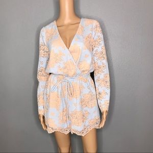 Just Me lace long sleeve romper